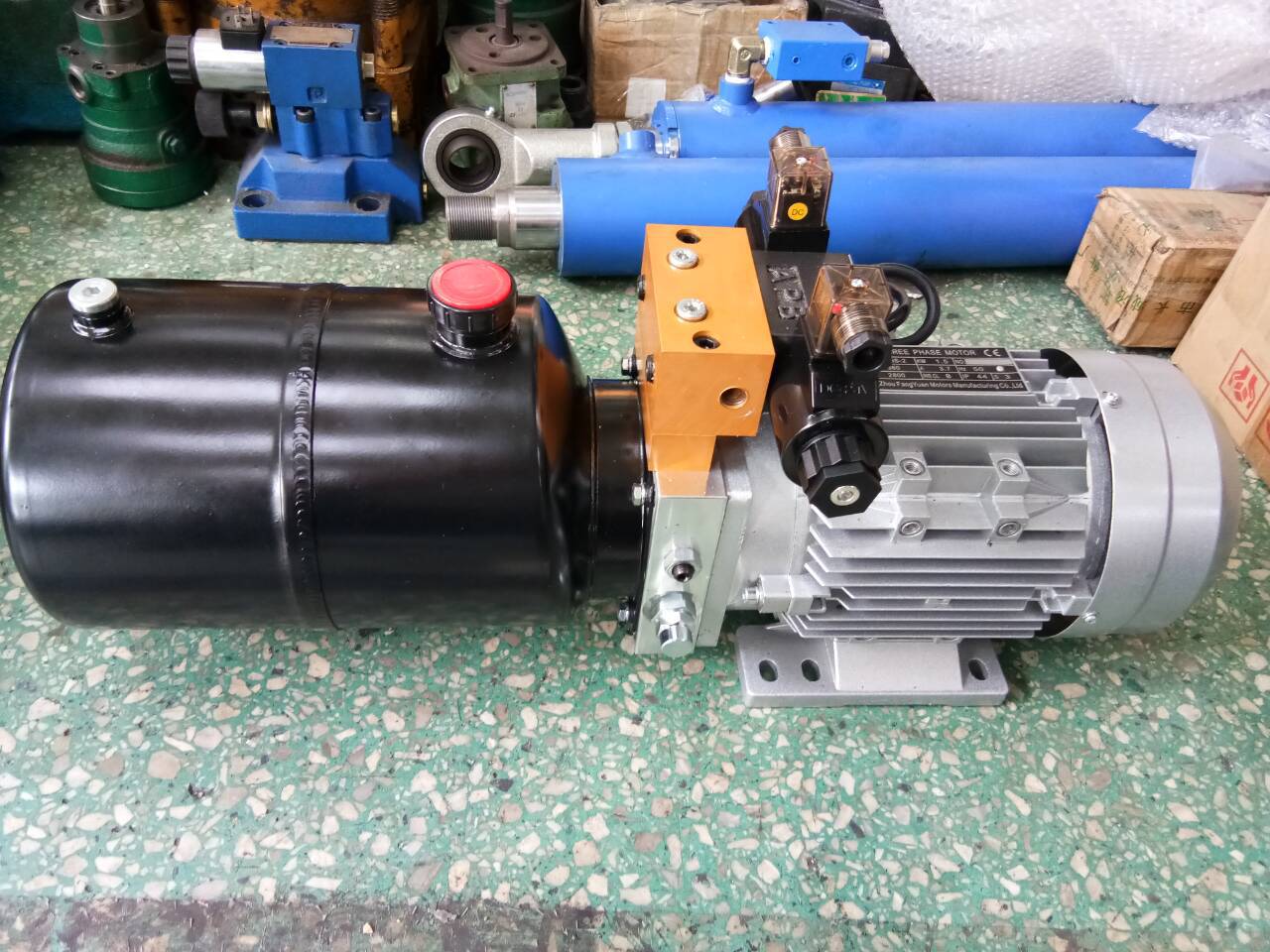 动力单元液压泵站货梯叉车用电动单路双作用液压泵油泵电机1.5kw