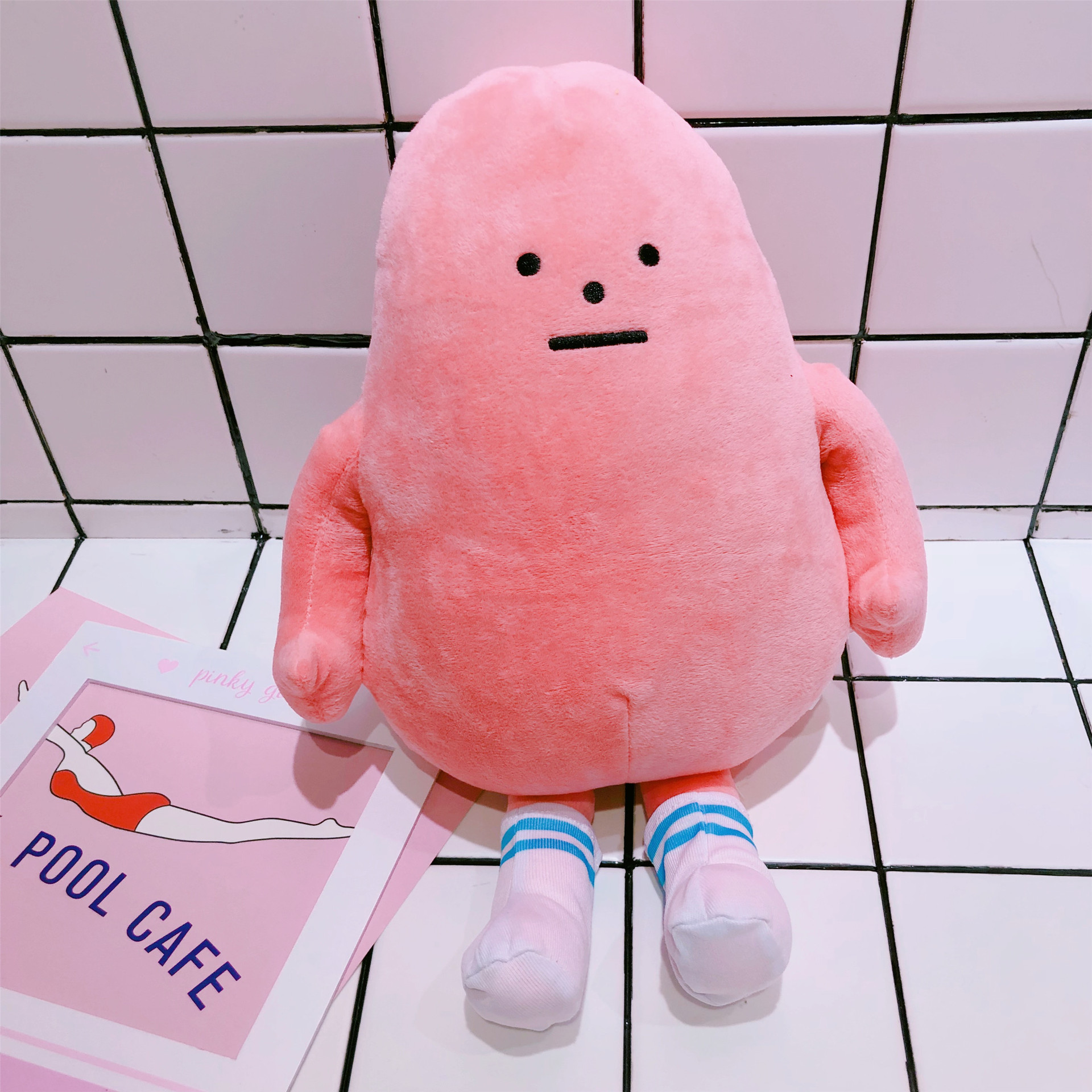 原单黏黏小怪物公仔卡通毛绒玩具娃娃水果豆豆抱枕靠枕毕业礼物