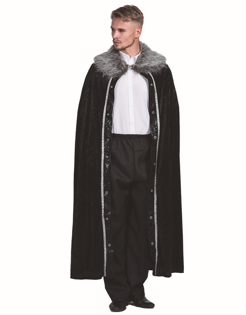 跨境供应服装中世纪毛皮帅气披风演出表演成人服饰舞台道具配件服