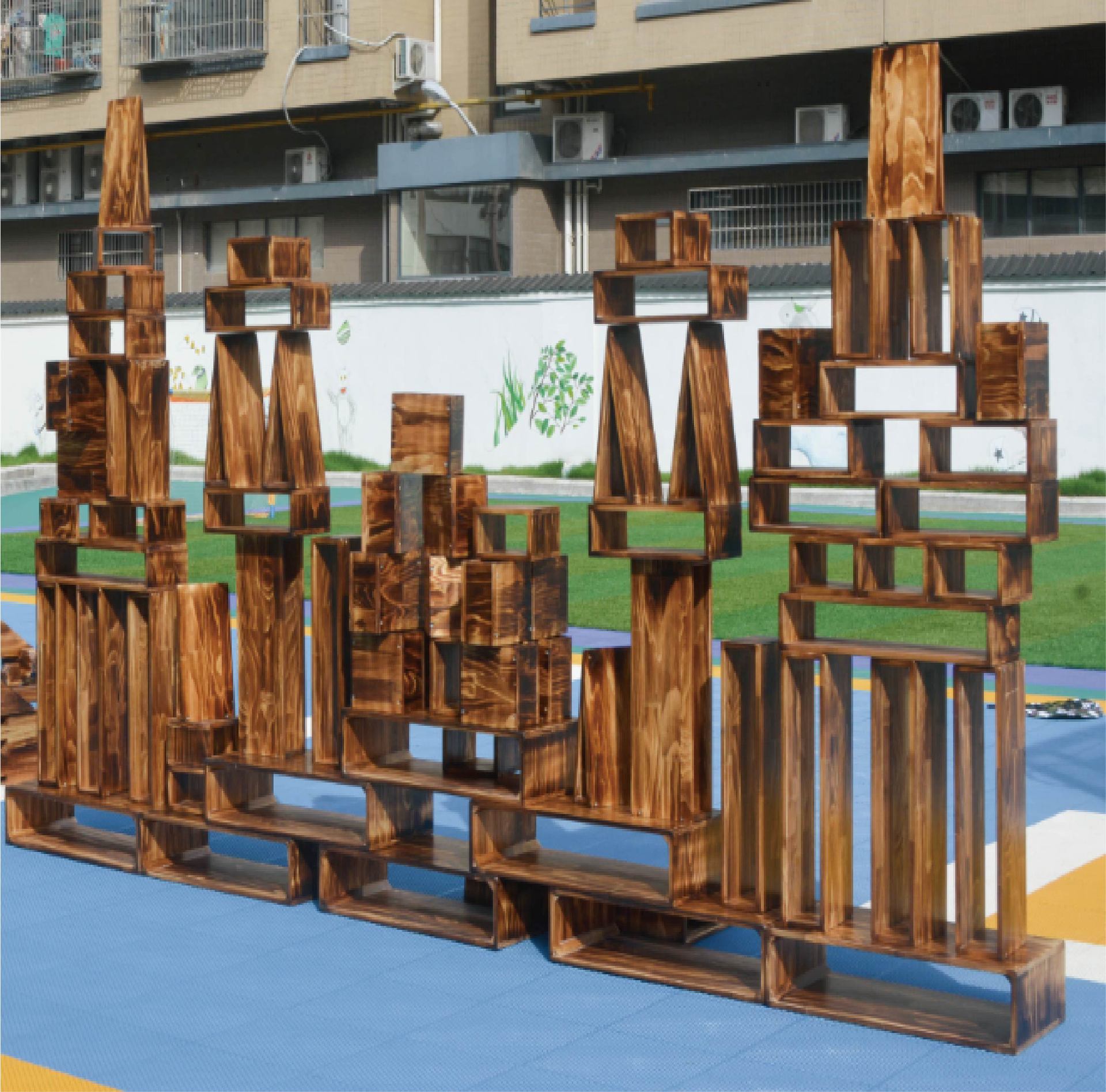 幼儿园户外建构积木套件碳空心积木实心积木安吉积木套件送建构书