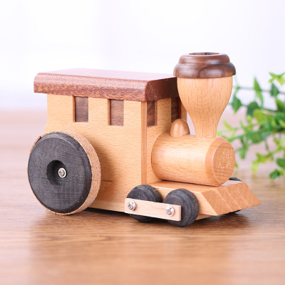 自有工厂 来图来样定制 木质小火车音乐盒八音盒创意工艺圣诞礼品