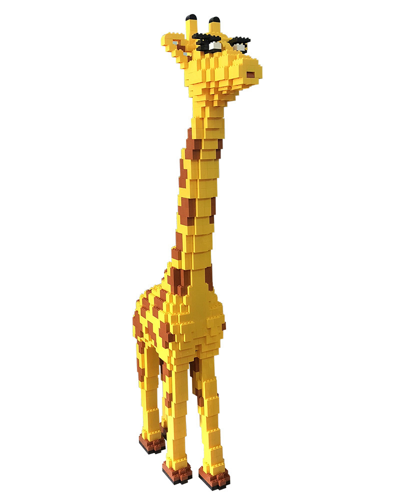 创客中心大造型幼儿园兼容乐高大积木创意自由拼插玩具摆件长颈鹿