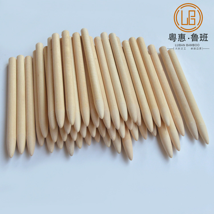 厂家直销削尖工艺荷木圆木棒优质书签木笔圆棒荷木尖头小圆棒