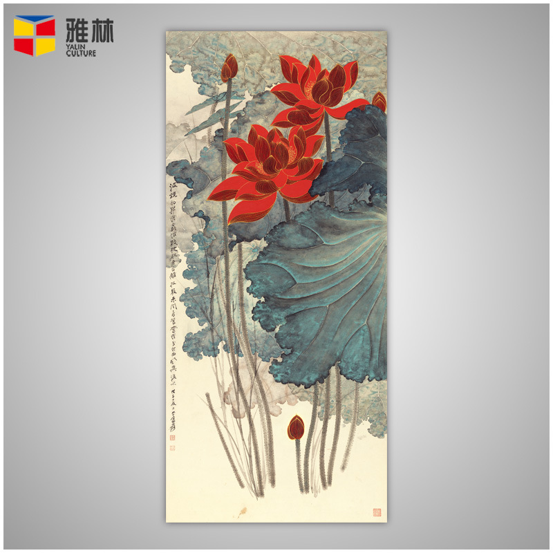 New Chinese Style Hallway Living Room Background Wall Decorative Painting Office Calligraphy Landscape Mural Banner Landscape Painting Core Wholesale