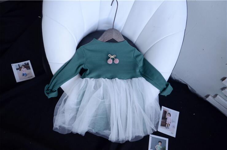 童装一件代发女童裙子球球网纱连衣裙公主裙18春装新款外贸2-7岁