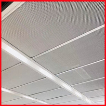 厂家定制室内新型装饰铝拉网板白色勾搭菱形网孔板金属护栏网格板