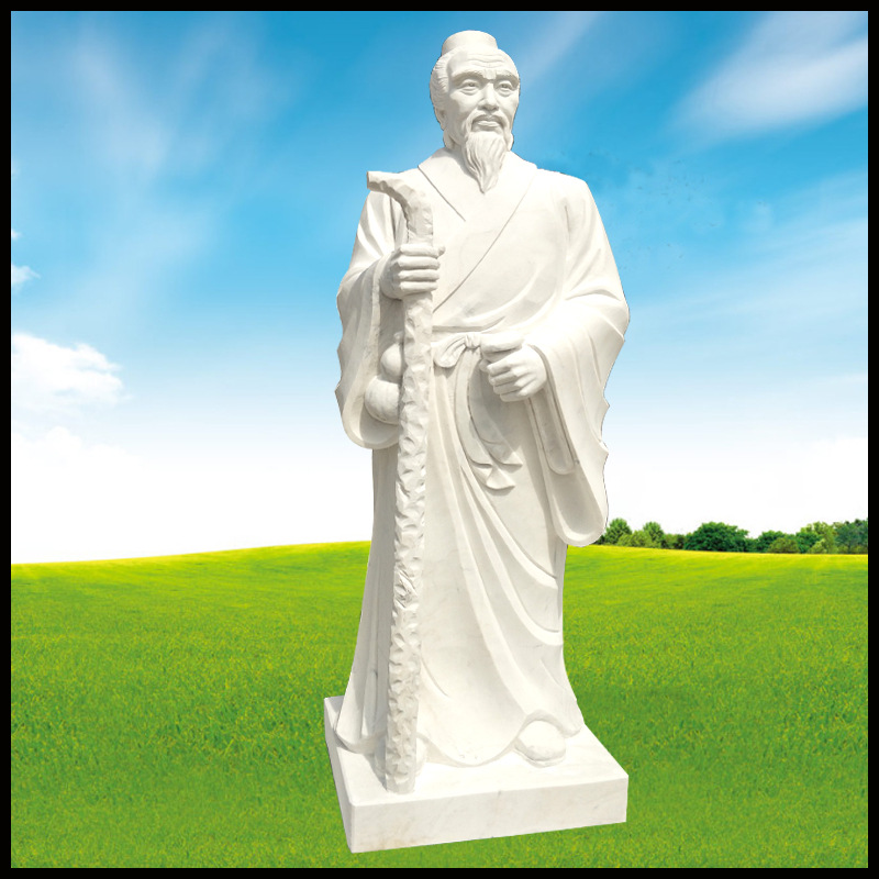 汉白玉扁鹊现货古代四大名医雕像校园雕塑 石雕扁鹊 曲阳雕刻