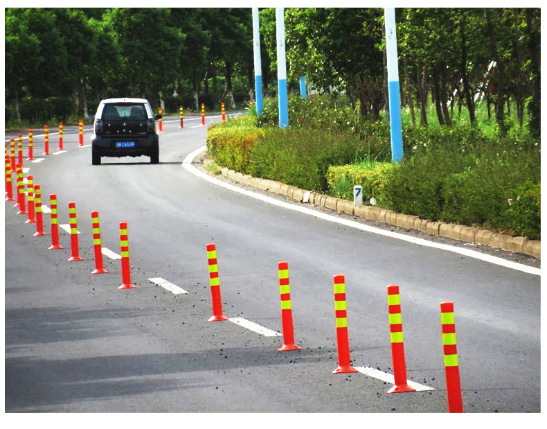 塑料警示柱道路标志柱道口路桩隔离柱75cm交通设施防撞柱pu弹力柱