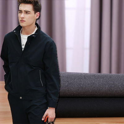 350g哔叽色织毛料含毛涤纶面料秋冬斜纹染色西装外套工装时装布料