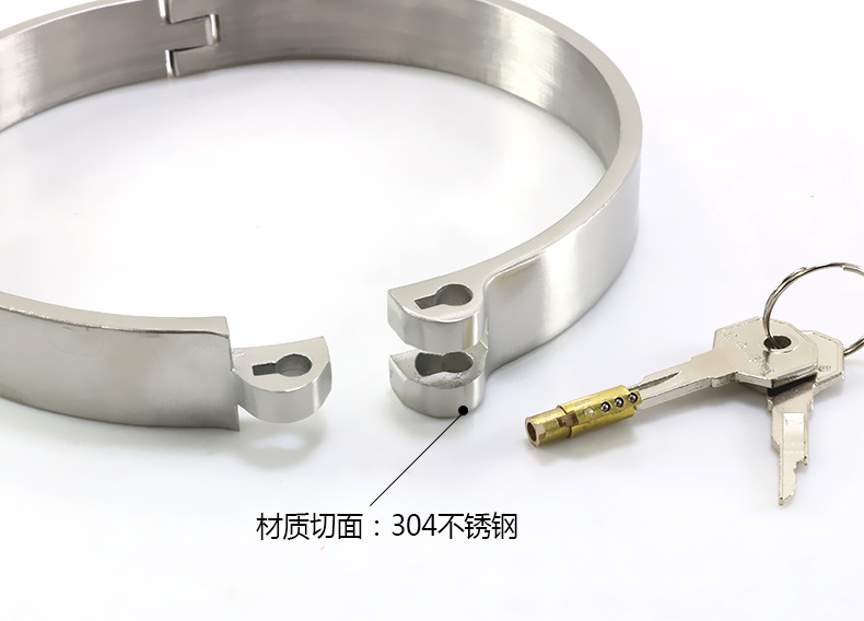 加厚不锈钢项圈脖套劲项激情工具溜奴成人游戏激情用品男女自慰用