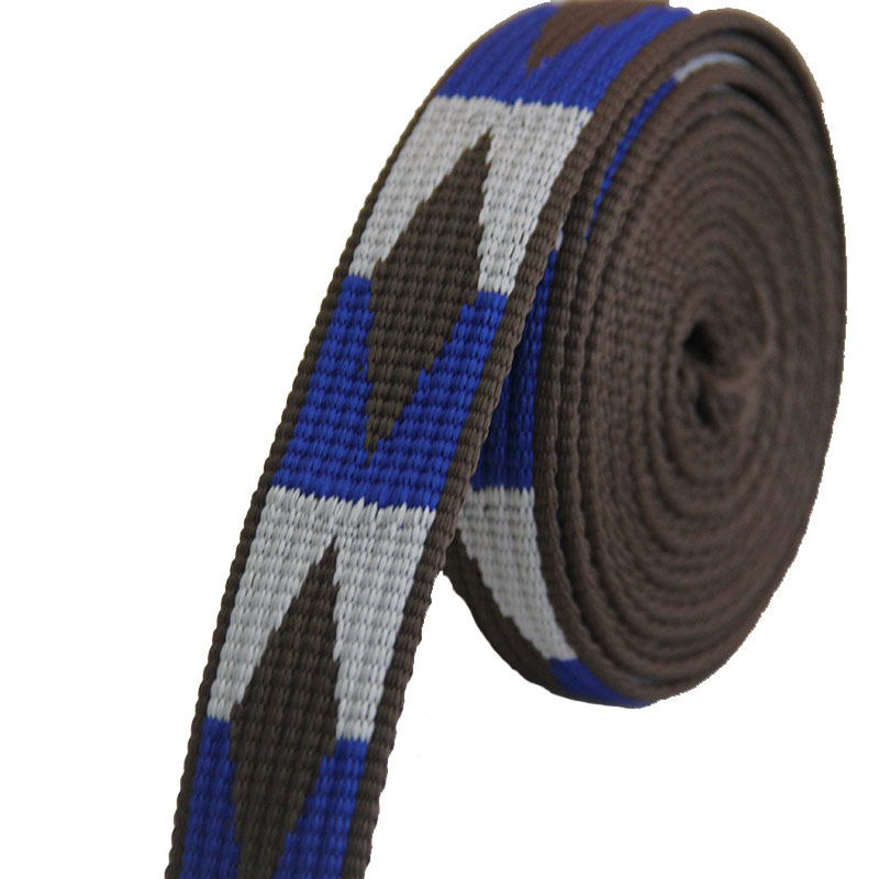 特色新款 3.8cm 机织 锁边 坑纹 三色 网络带 涤纶织带