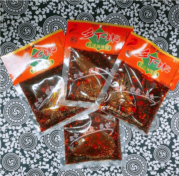 贵州特产乡下妹花溪油辣椒80g*10袋