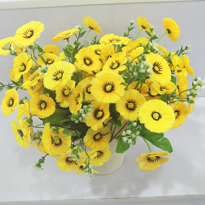 厂家生产18头猫眼菊 仿真菊花 家居软装摄影装饰假花 欧式小把花