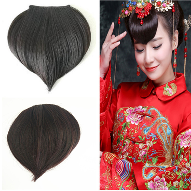 桃形刘海假发片新娘秀禾 桃心刘海影视儿童演出假头帘古装