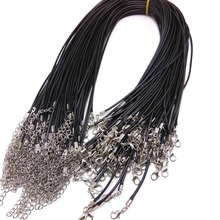 韩国蜡线 黑色PU皮龙虾扣 橡胶绳挂件绳 皮革绳 蜡线项链绳