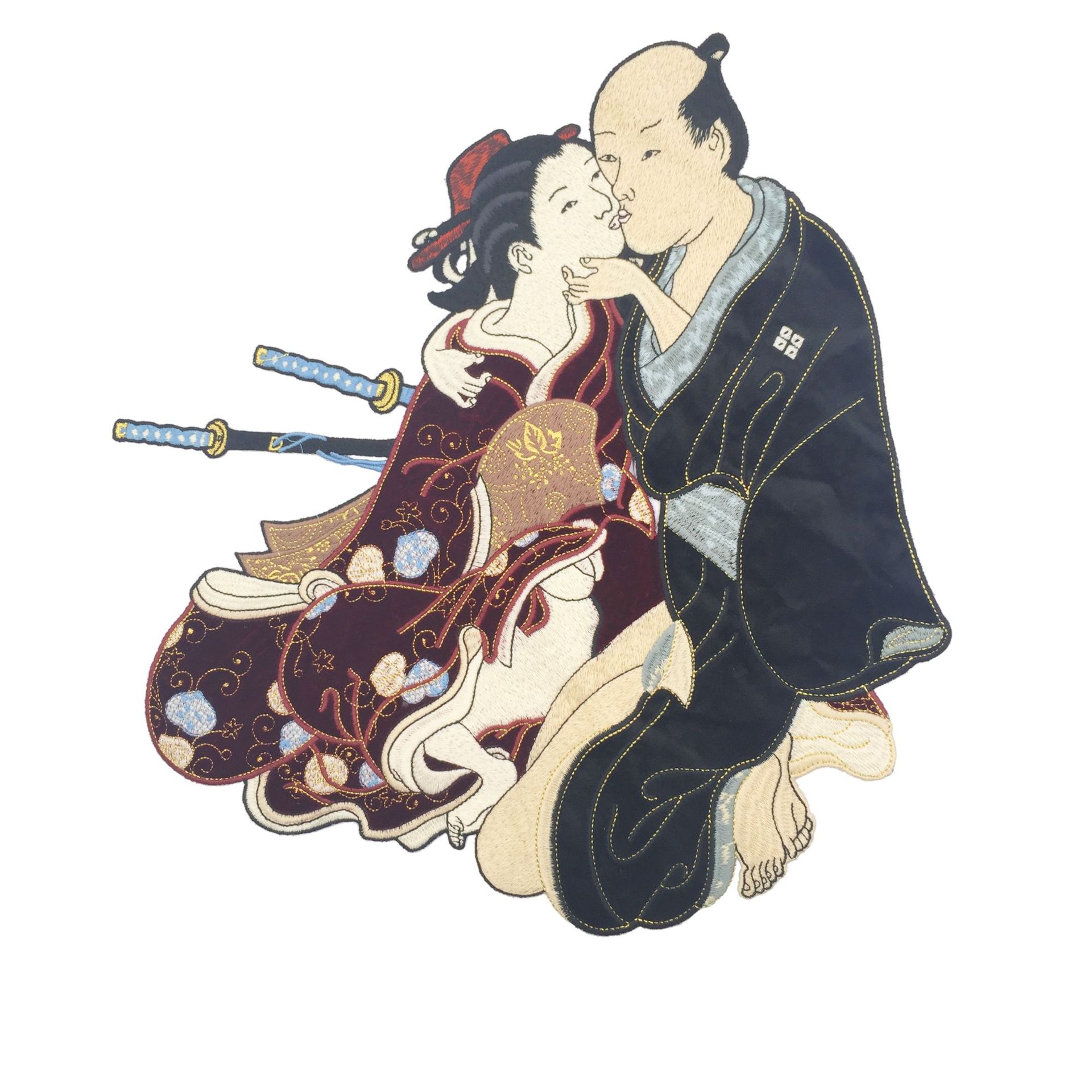 g家新品特色日本武士刺绣布贴 爱情风格百搭卫衣专用diy装饰批发