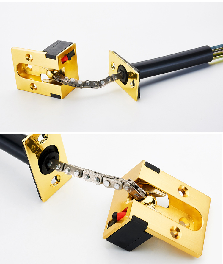 隐藏式安全链宾馆门隐形防盗扣门栓暗装保险门链酒店门暗藏防盗链