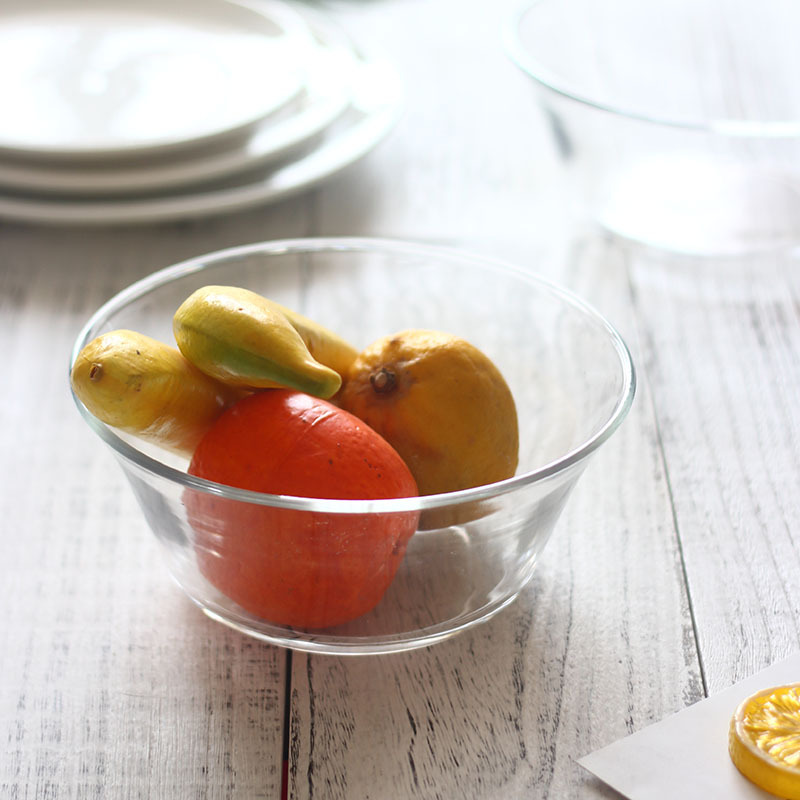 青苹果大号钢化玻璃碗透明水果碗家用泡面碗大容量家用面碗