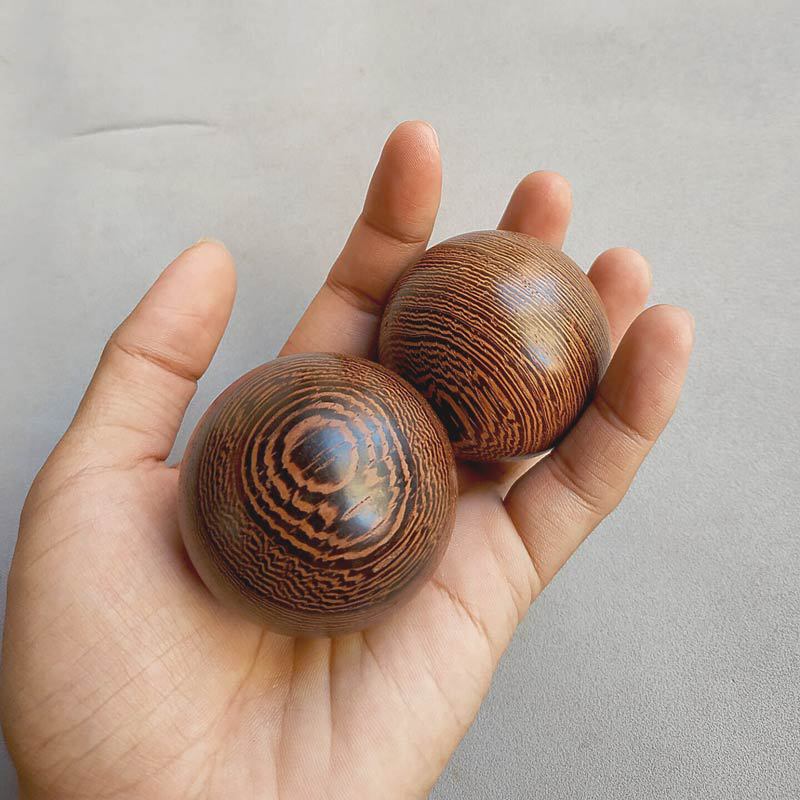 红木手球鸡翅木手球越南木按摩球健身实木把玩球送老人父母练手