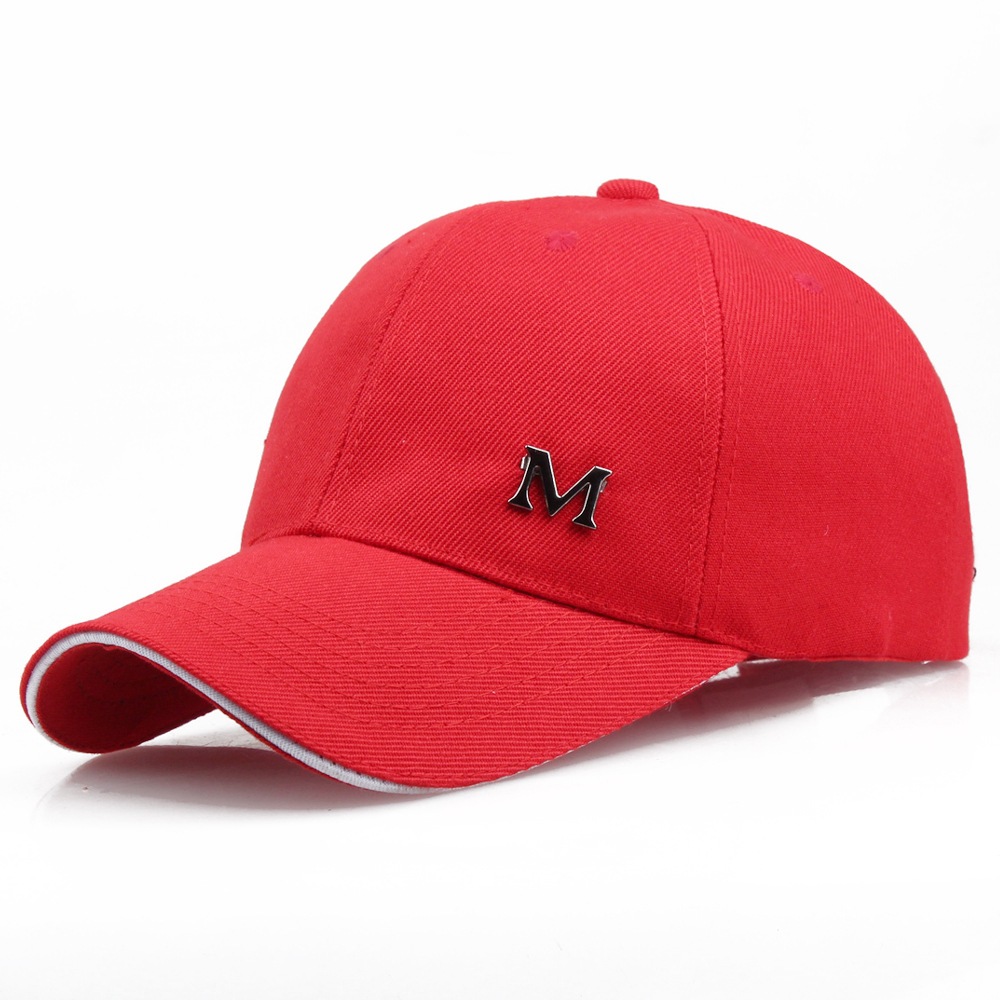 Hat Women's Spring and Summer Korean Style M Letter Cap Peaked Cap Baseball Hat Sun Protection for Men and Women Sun Hat Wholesale