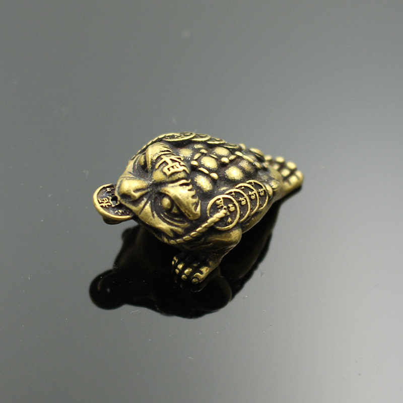 铜实心三脚金蟾吊坠 黄铜蟾蜍挂坠diy箱包皮具养牛挂件