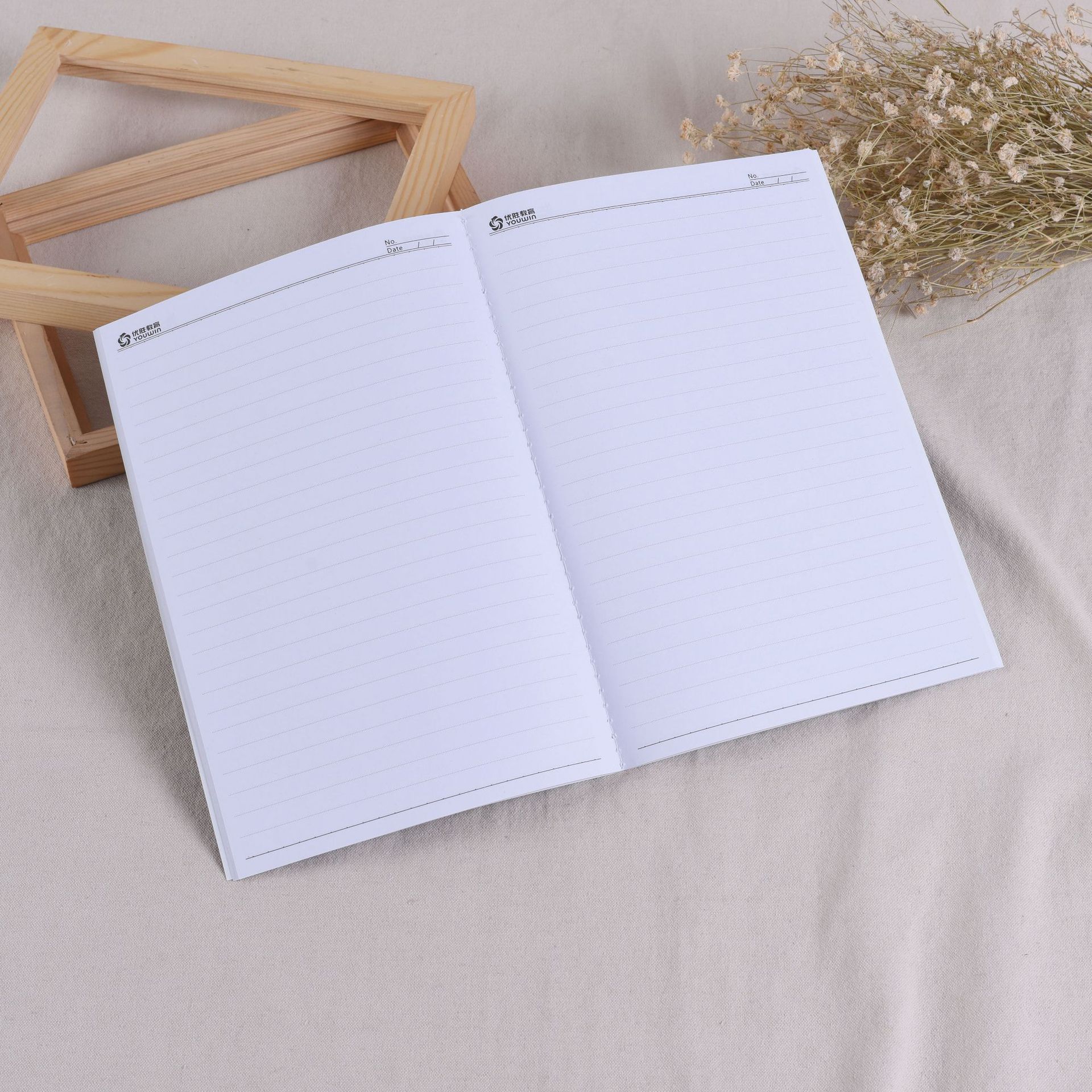 a4牛皮纸笔记本软抄本空白内页横线装笔记本车线文具工作记事本子