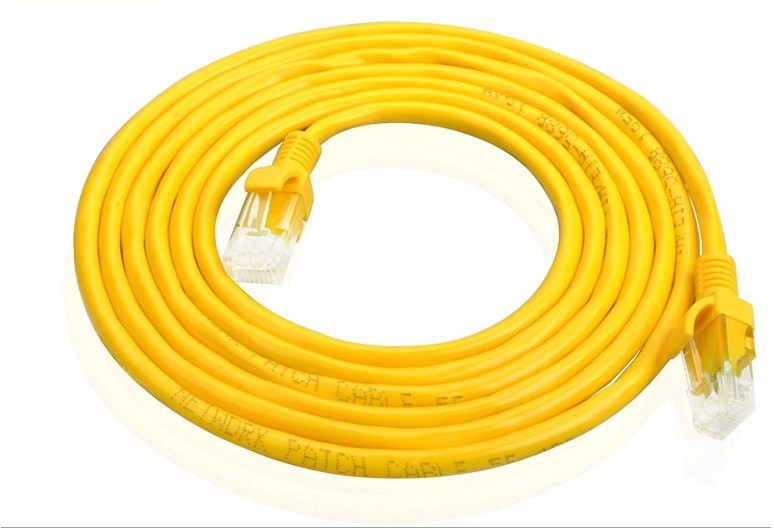 黄色纯铜成品网线超五类机制跳线adsl路由器网络连接线1-30米