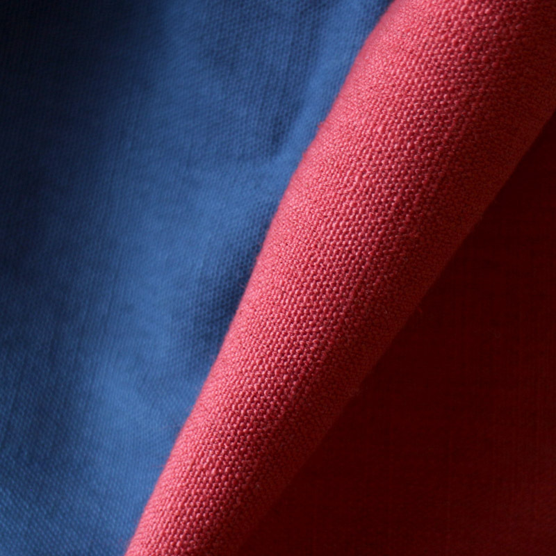 红蓝白 地中海简约英伦风纯色棉麻窗帘拼接客厅卧室阳台飘窗遮光