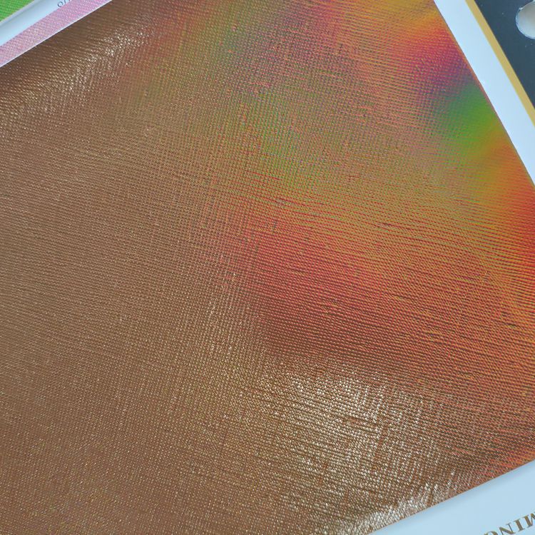 名尚k2698#幻彩金属贴膜十字纹pu皮革特殊鞋材面料化妆包箱包手袋