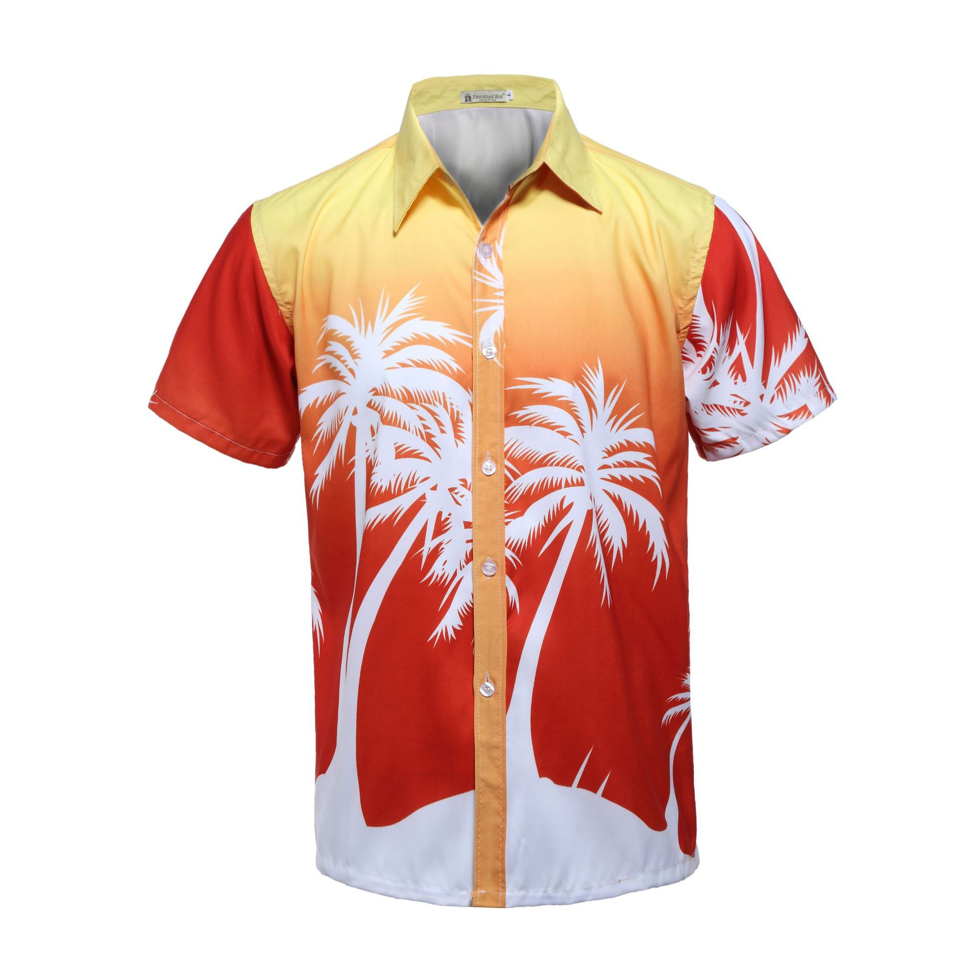 男士沙滩短袖衬衣 夏威夷沙滩衣服 加大肥佬版休闲春夏季速干防服