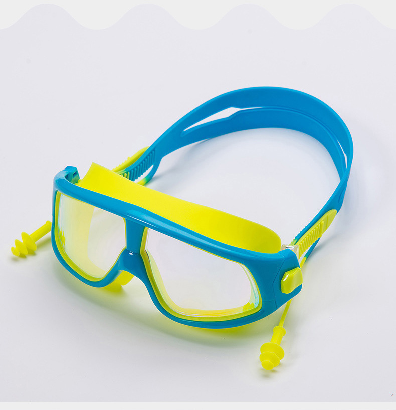爆款批发 大框电镀儿童 泳镜儿童 防水防雾高清学游泳 眼镜可调节