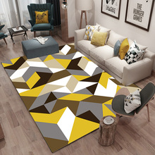 北欧简约几何客厅地毯现代简约美式茶几垫卧室床边样板间耐脏水洗