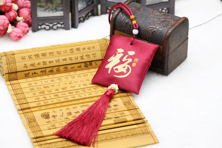 俏手坊端午节香包方形香囊空袋 平安福福袋 刺绣福字荷包厂家直销