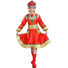 六一新款女童民族表演出服蒙古袍服装幼儿舞蹈夏季蒙古族儿童服饰