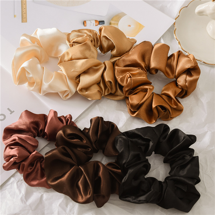 Satin Fabric Large Intestine Hair Ring Hair Accessories Europe and America Cross Border Women's Headband Set Simple All-Match Headdress in Stock Wholesale