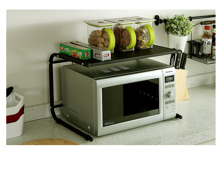 跨境专供厨房双层铁艺微波炉架烤箱架子电器层架金属微波炉置物架