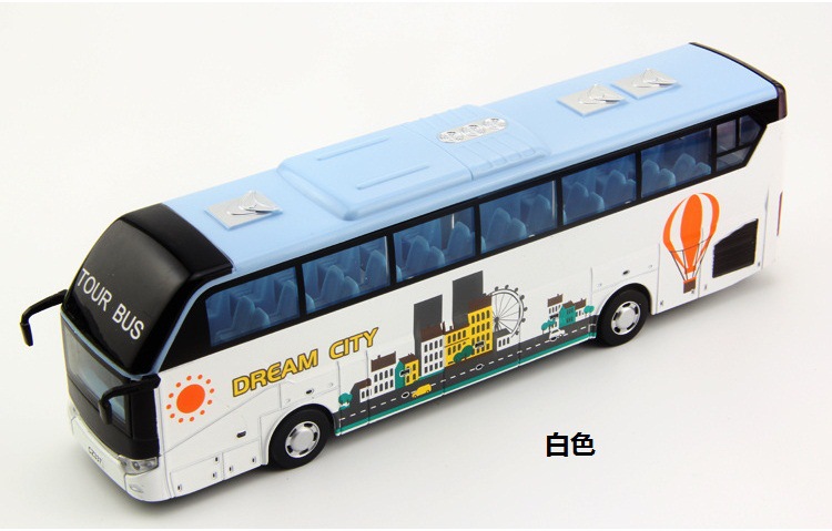 正品彩珀1:32旅游巴士大巴车模型88337仿真大客车声光回力玩具车
