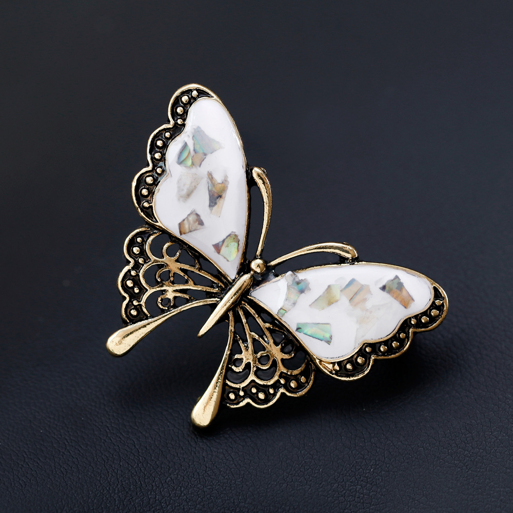 Fashion European and American Jewelry Personalized Shell Material Butterfly Brooch Versatile Ladies Insect Series Corsage