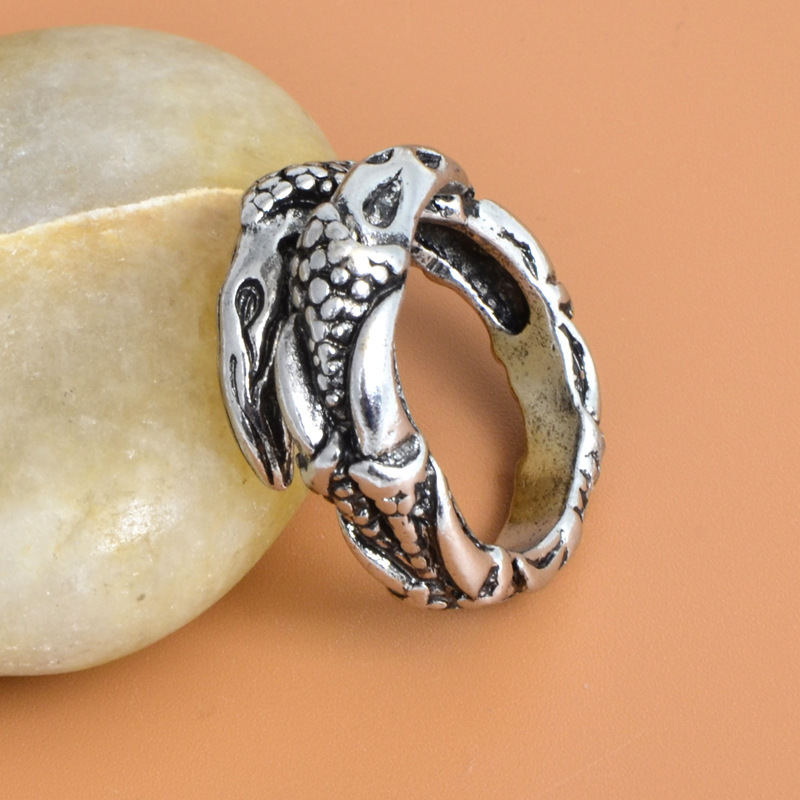 霸气鹰爪戒指 复古个性独特龙爪男士款指环钛钢戒指 一件代发