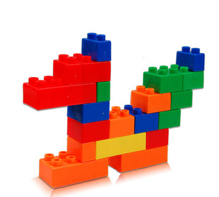 350g方块式塑料拼插建筑积木 拼装积木玩具 儿童玩具地摊货 批发