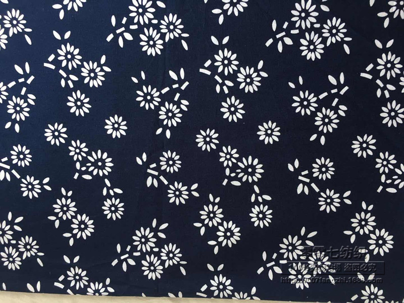 加厚平纹全棉蓝印花布 家居布艺装饰礼品包装 民族风服饰服装布料