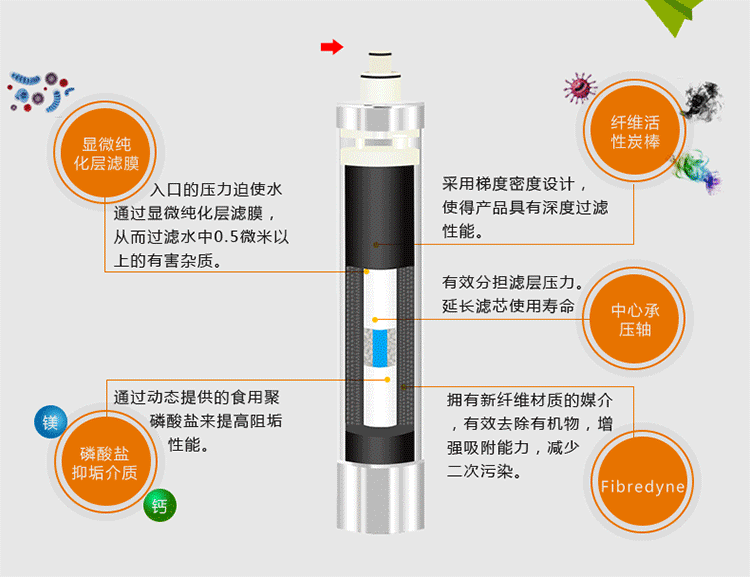 爱惠浦净水器通用直饮净水器主滤芯耗材2fc-s