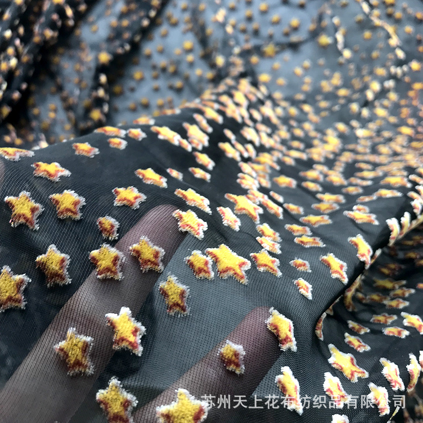 乔绒真丝烂花布植物花卉图形乔其绒65111定制保证质量交货及时