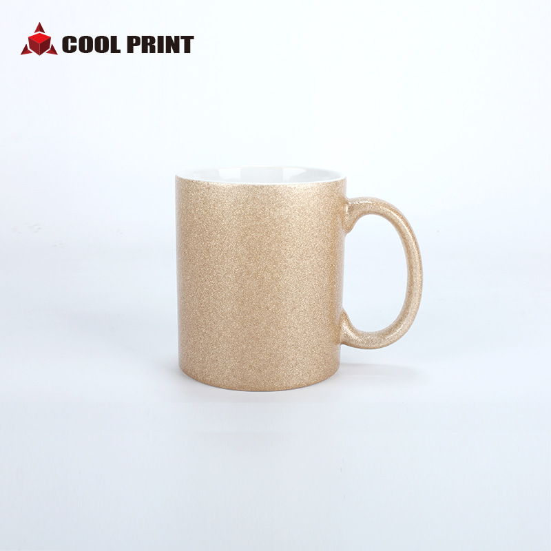 Thermal Transfer Cup Consumables Wholesale Ceramic Blank Mark Coating Gift Frosted Surface round Handle Flash Cup DIY