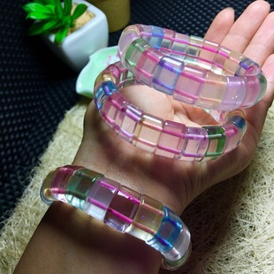 超美的五行水晶手排冰透水润像是天边的那一道彩虹真的让人喜欢