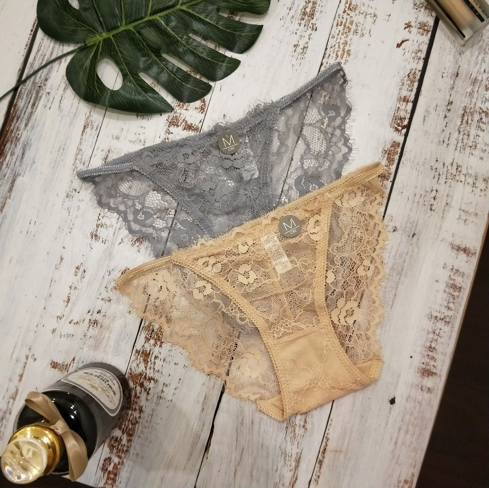 ifashion诱惑蕾丝细带女窄边内裤女露毛性感情趣码数夜店睫毛款