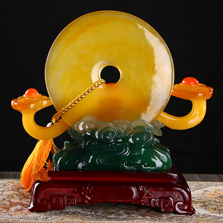 玉石平安如意平安扣摆件新中式客厅桌面摆设乔迁新居朋友开业礼品