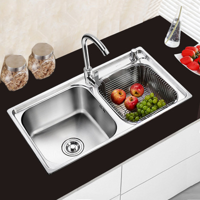 不锈钢水槽_1,厨房水池水盆洗菜盆 洗菜池洗碗池 304加厚不锈钢 - 阿