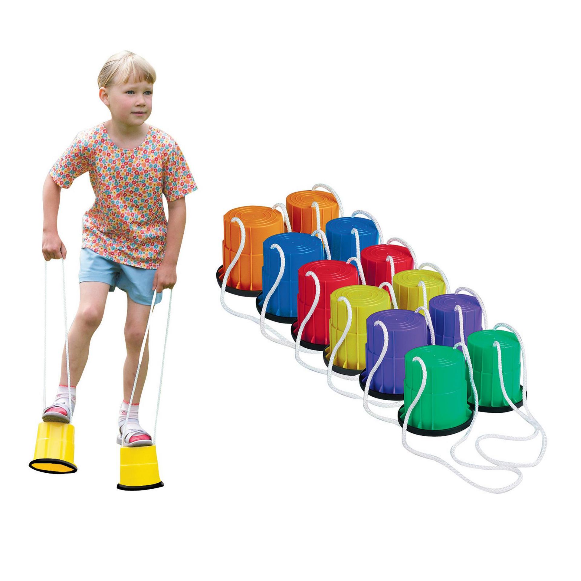 卡乐咪 彩色踩高跷6对 儿童玩具幼儿园教具感统训练器材教学设备
