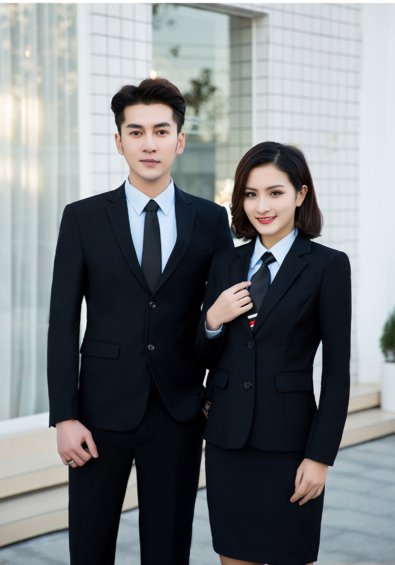 2018春夏季男女同款职业装套装三件套 男女西装工作服女衬衫